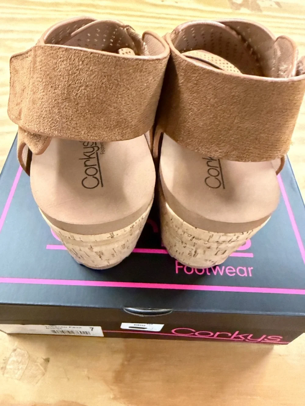 Corkys Perforated Suede Wedge Sandal in Brown - Picture 3 of 8